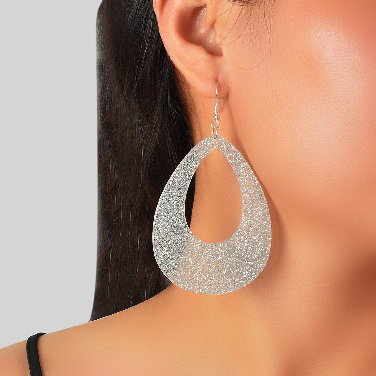 Shining Acrylic Large Water Drop Earrings