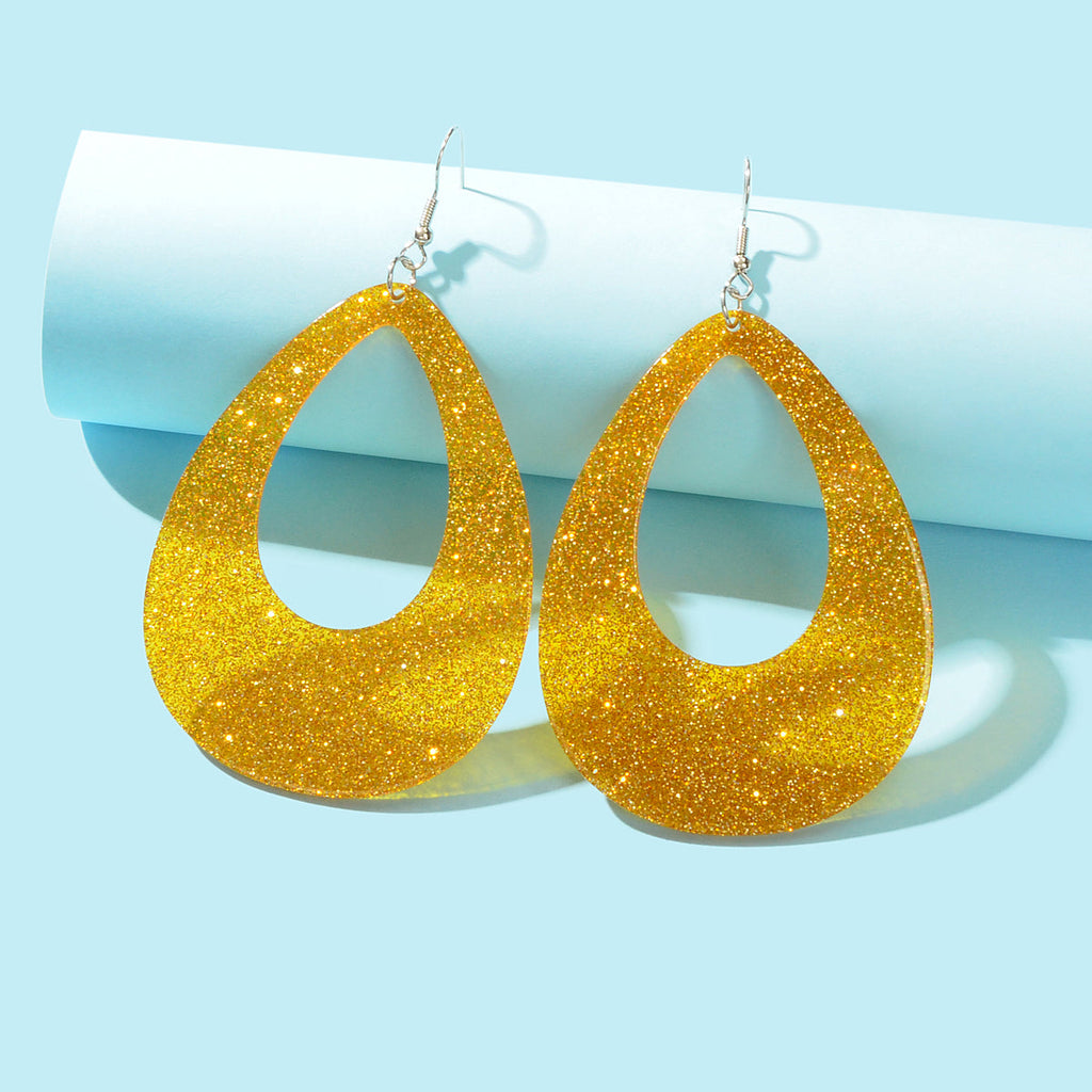 Shining Acrylic Large Water Drop Earrings