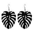 Black Acrylic Leaf Earrings