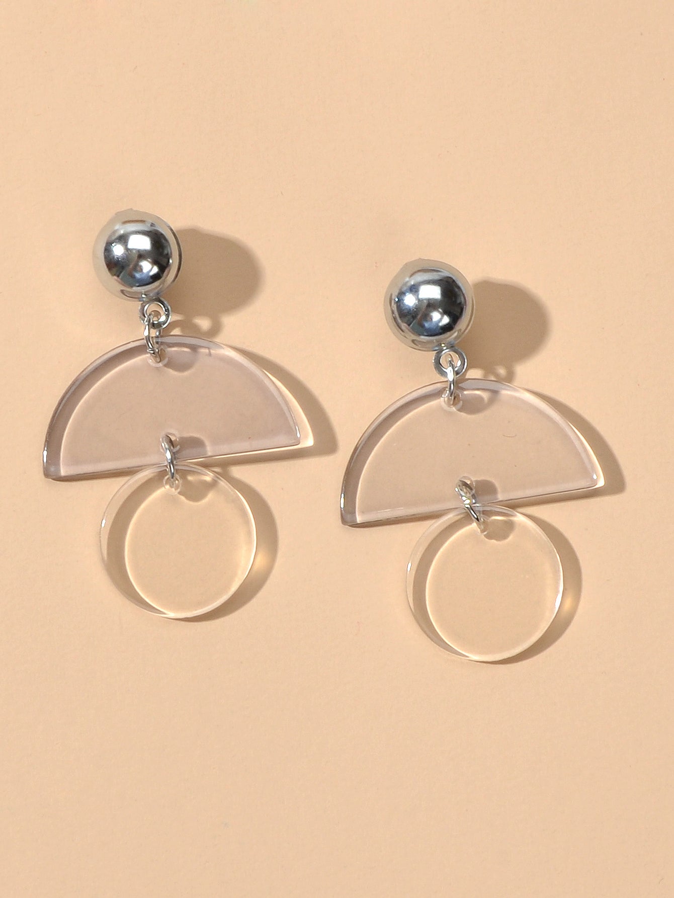 Resin Sectored Round Drop Earrings
