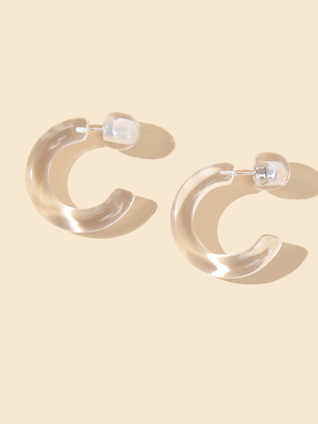 Resin Transparent Acrylic Hoop Earrings
