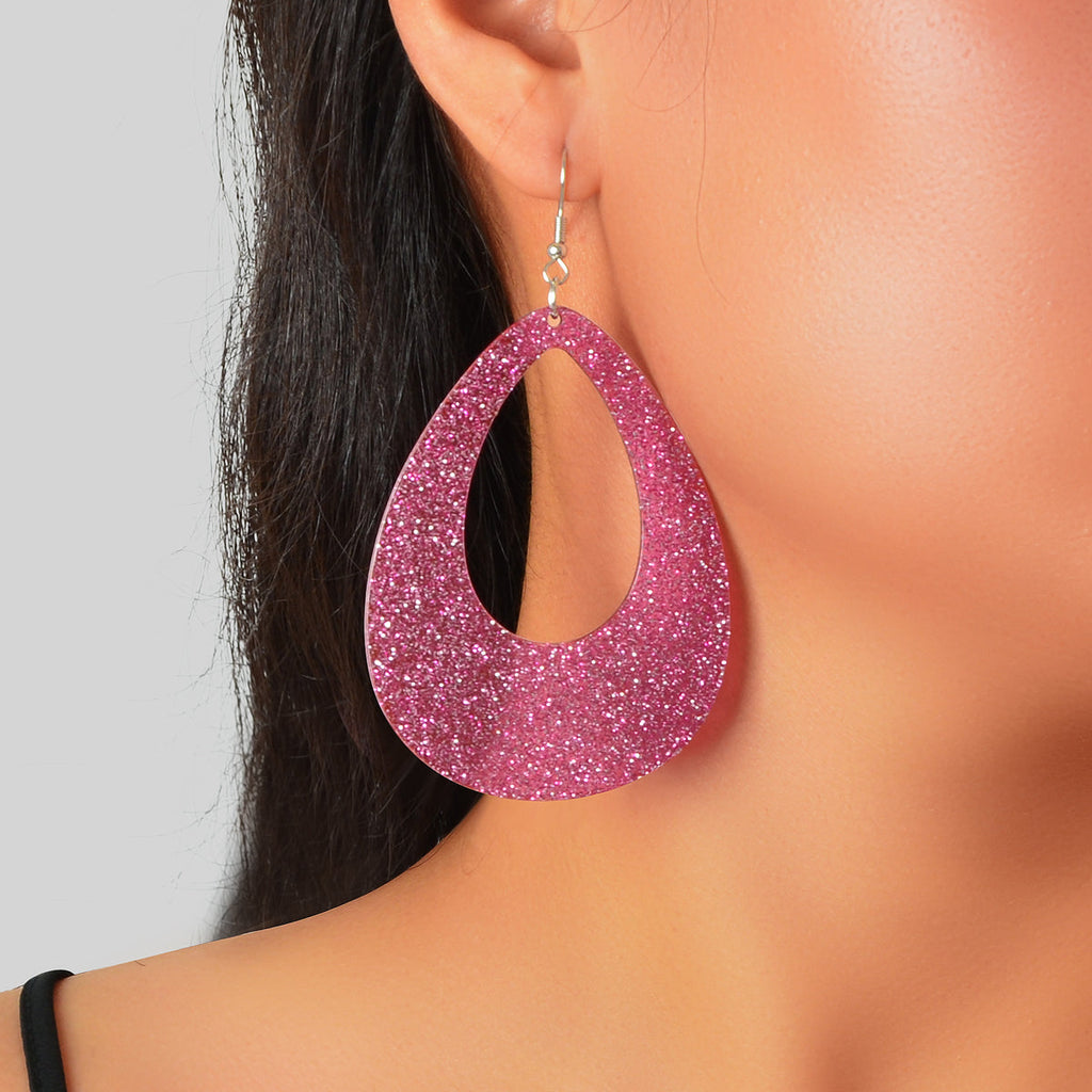 Shining Acrylic Large Water Drop Earrings