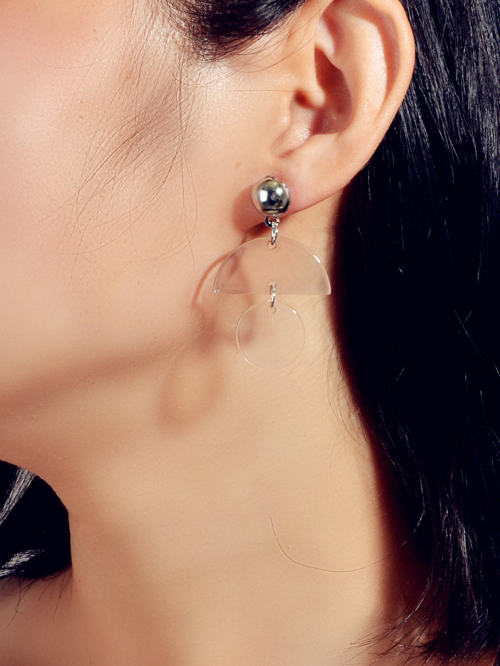 Resin Sectored Round Drop Earrings