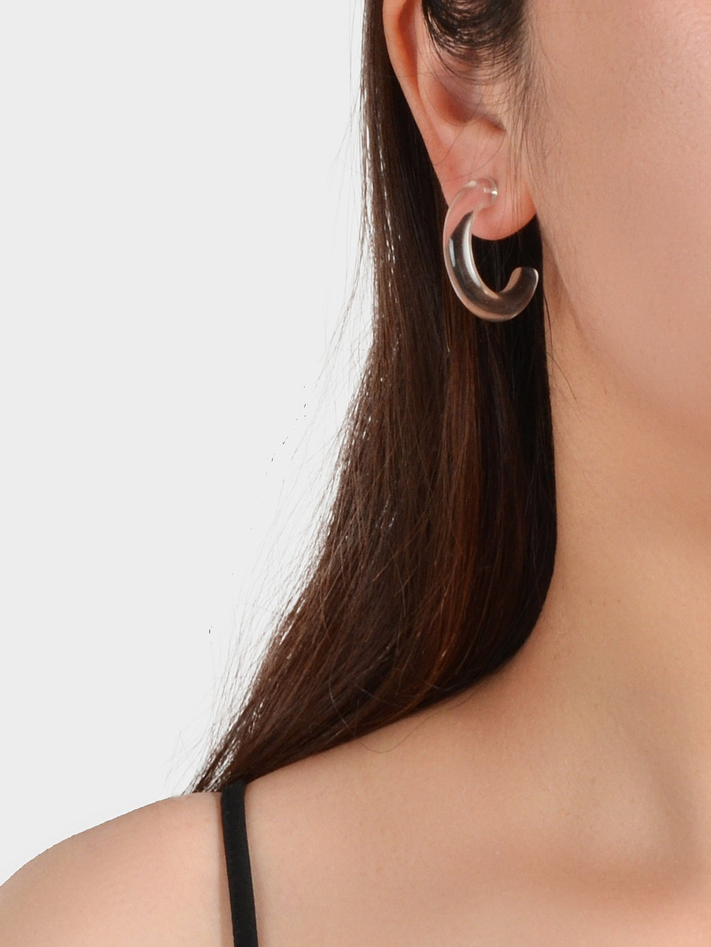 Resin Transparent Acrylic Hoop Earrings