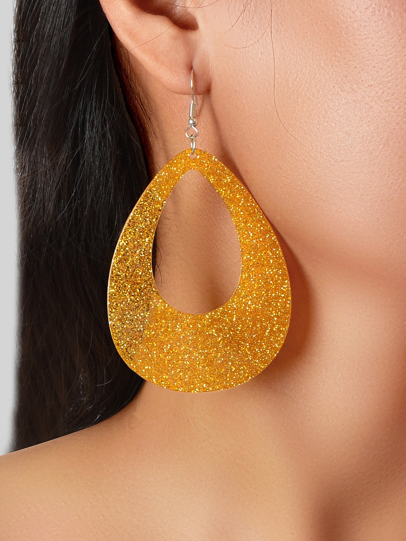Shining Acrylic Large Water Drop Earrings