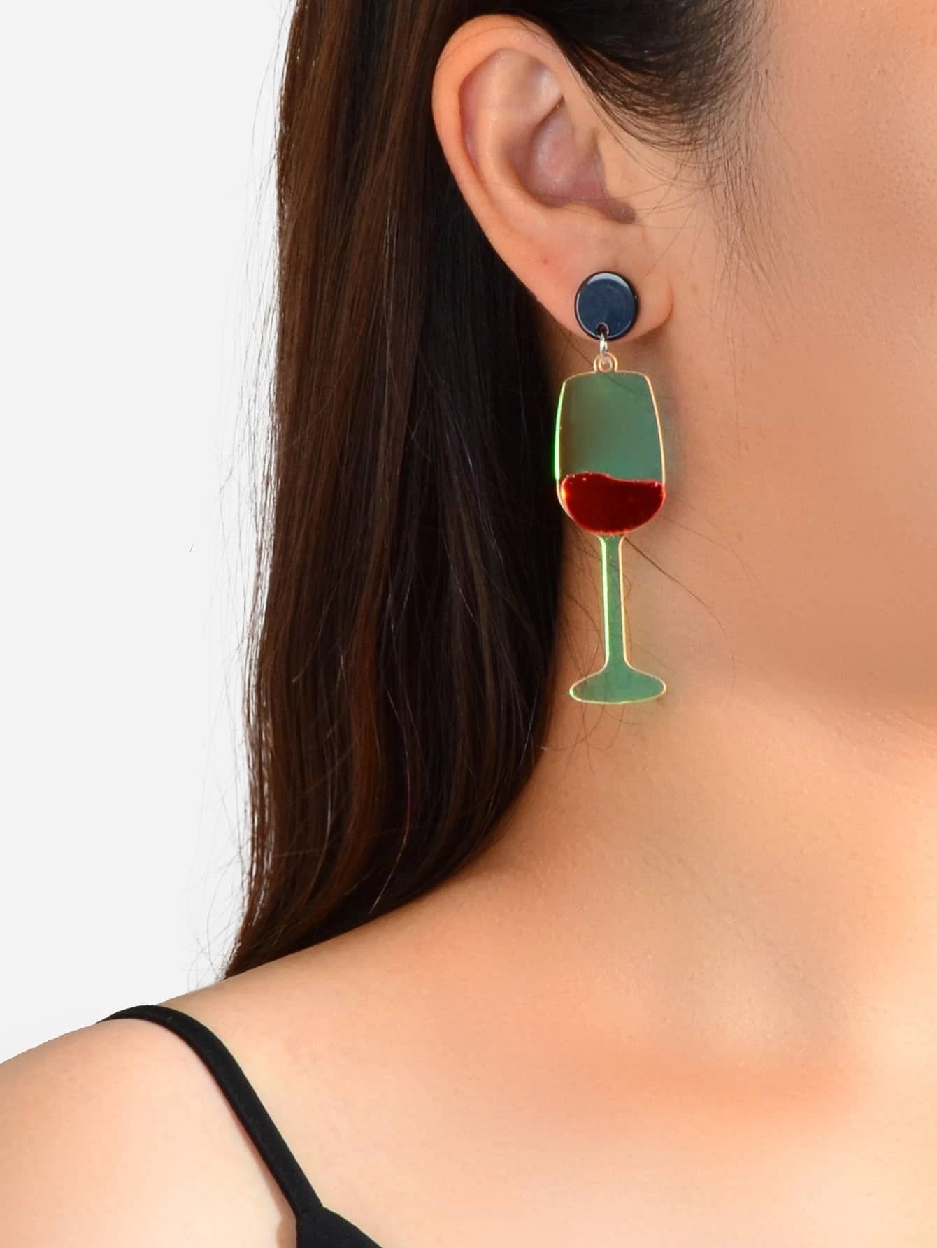 Resin Lightweight Wine Goblet Drop Earrings