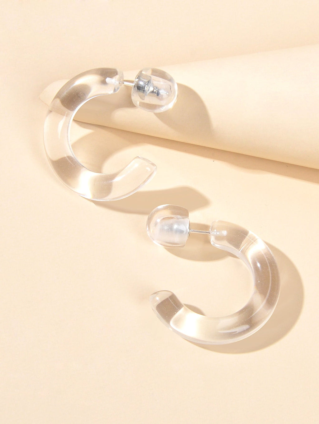 Resin Transparent Acrylic Hoop Earrings
