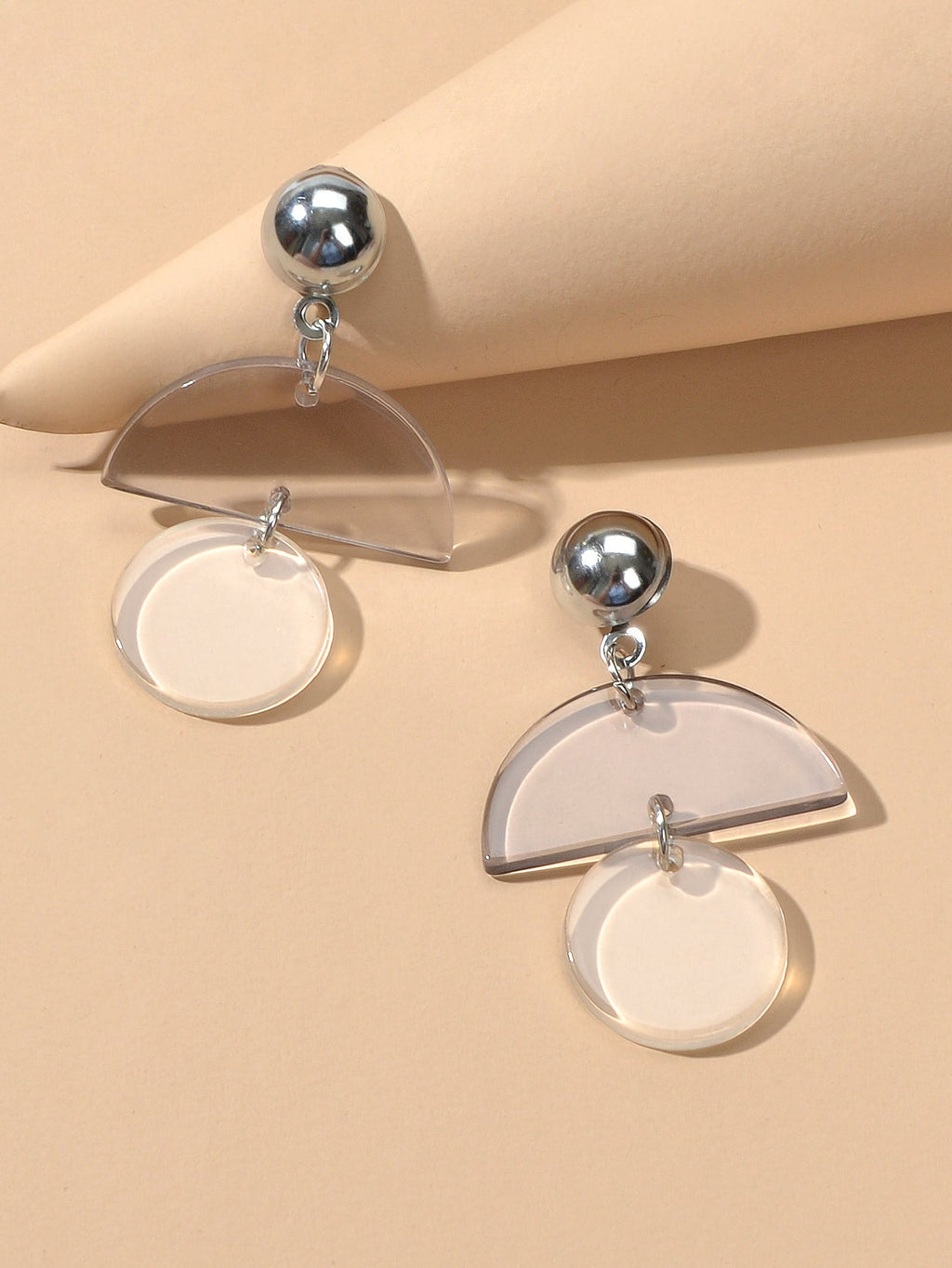 Resin Sectored Round Drop Earrings
