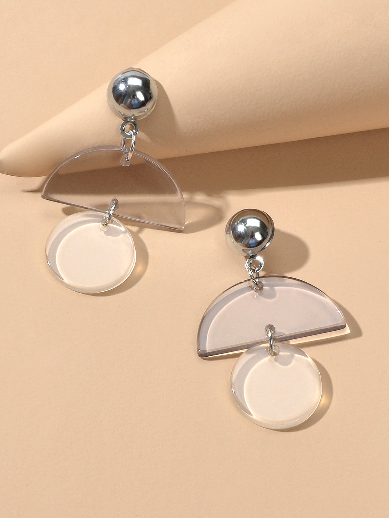 Resin Sectored Round Drop Earrings
