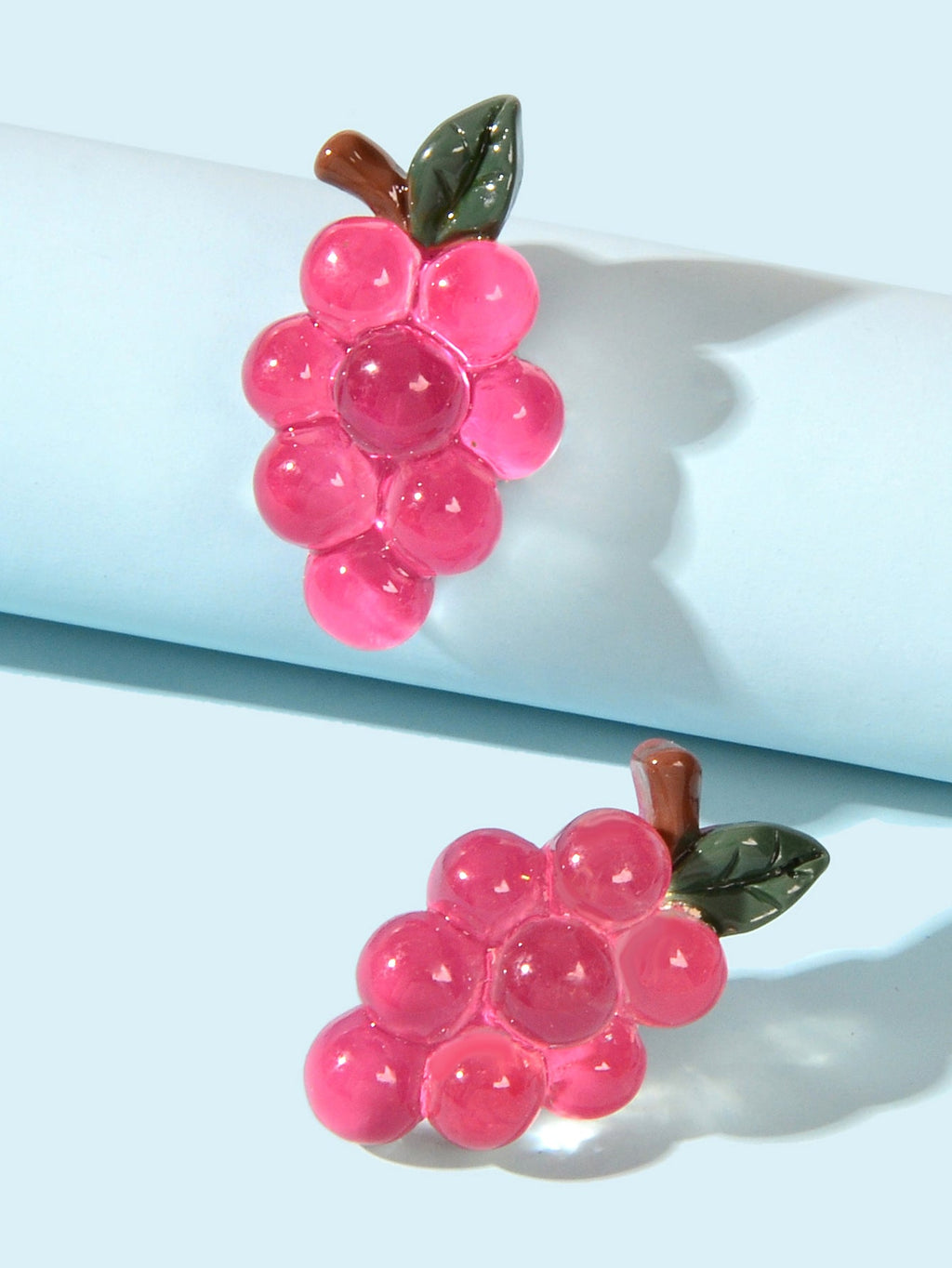 Hotpink Grape Stud Hypoallergenic Resin Earrings