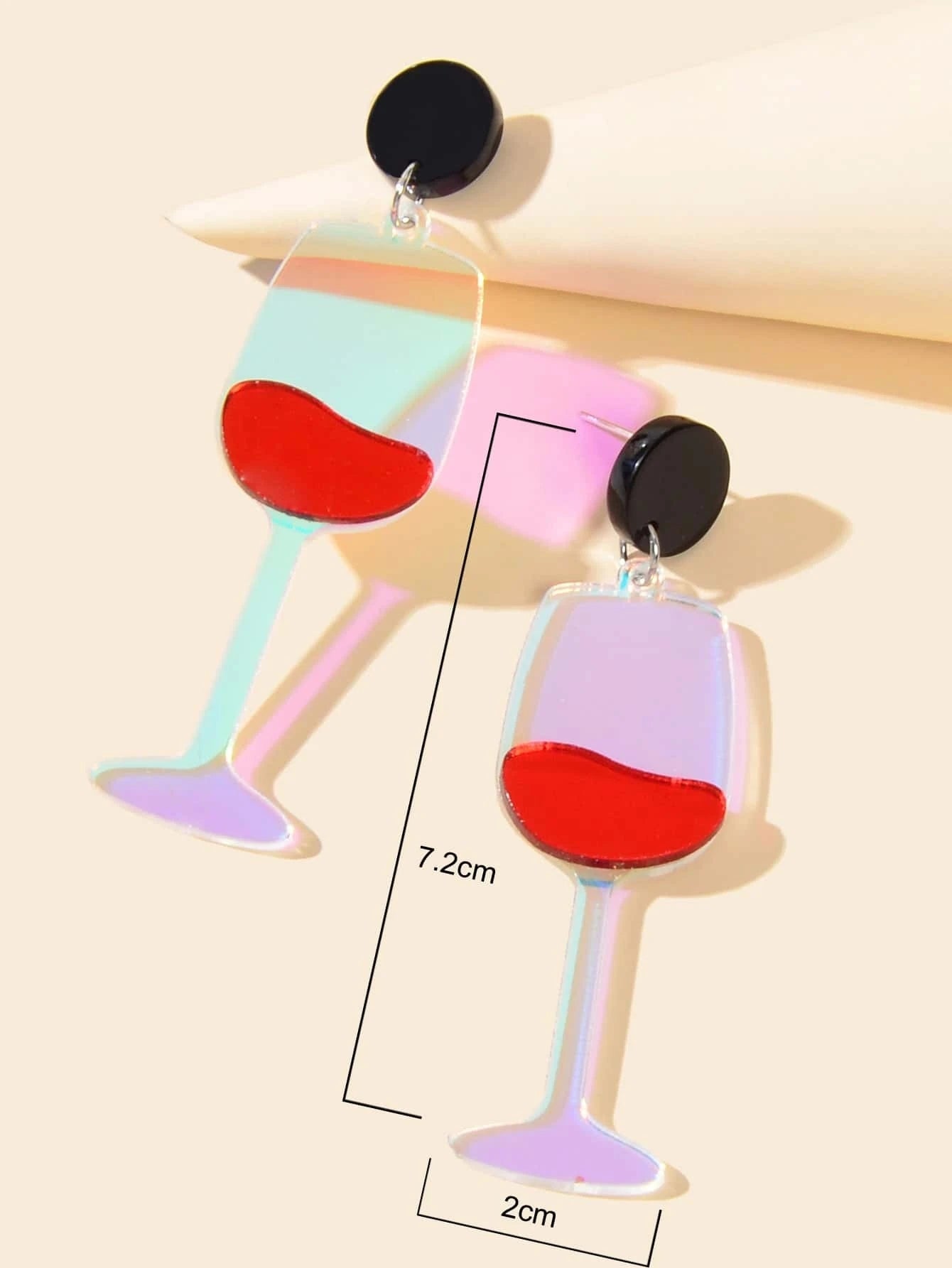 Resin Lightweight Wine Goblet Drop Earrings