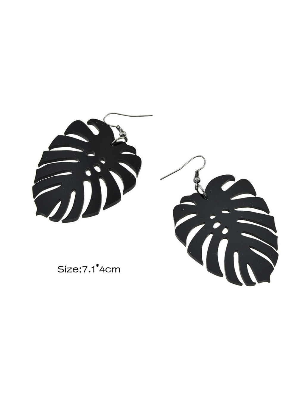 Black Acrylic Leaf Earrings