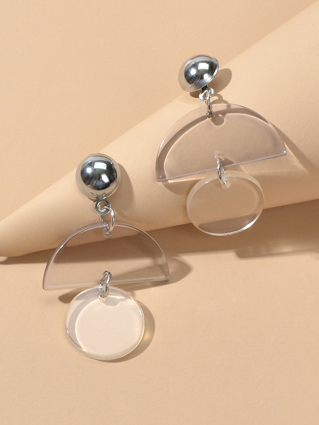 Resin Sectored Round Drop Earrings