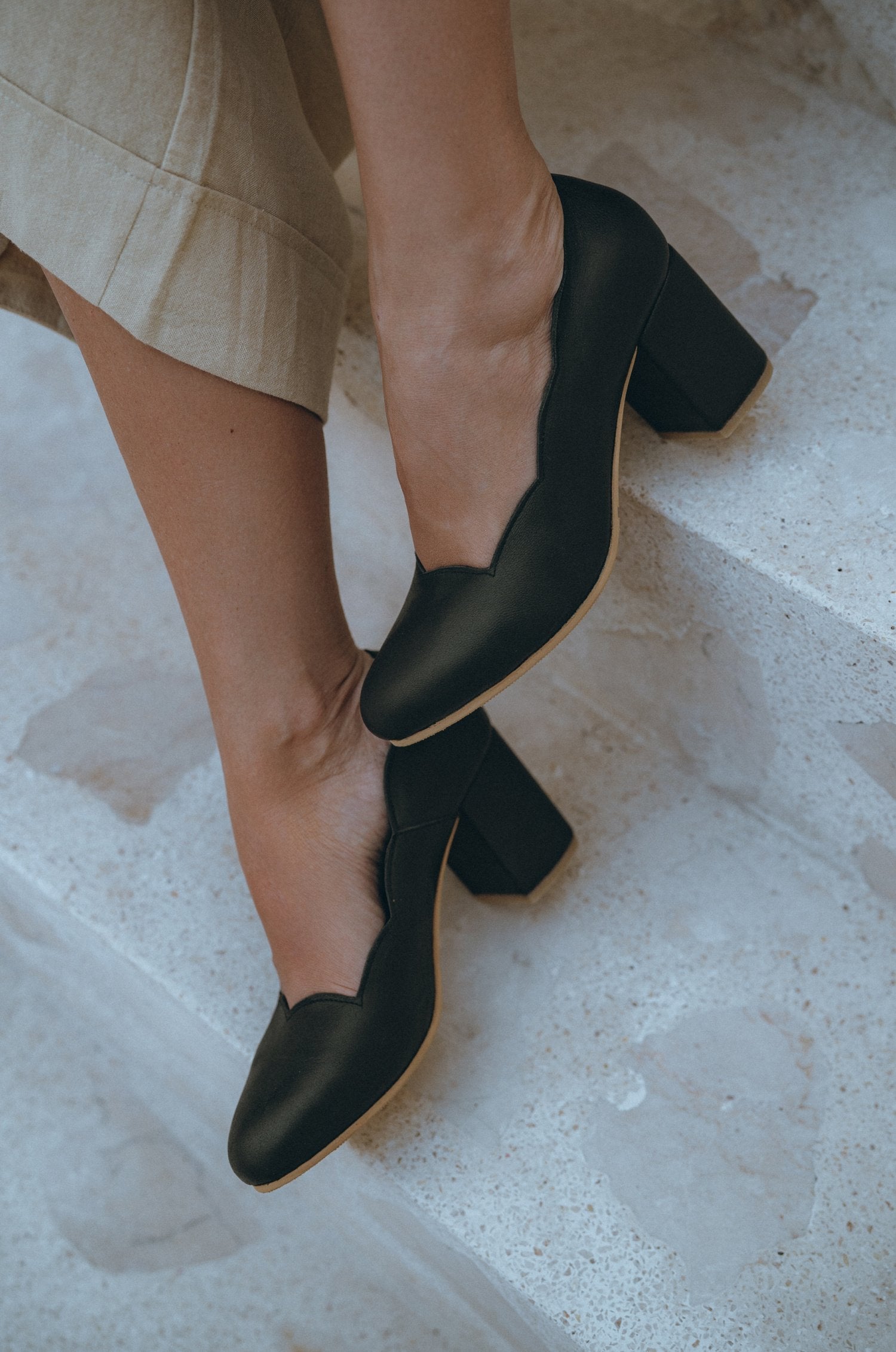 Alia Classic Leather Heels (Sz. 4 & 10.5)