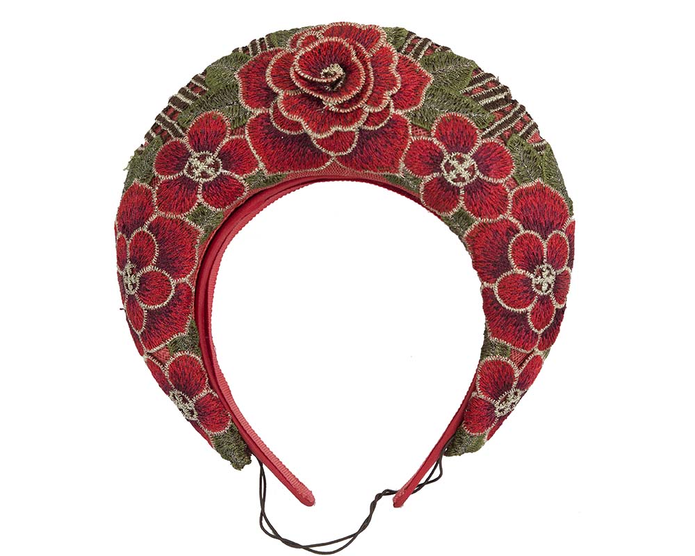 Exclusive red headband by Cupids Millinery