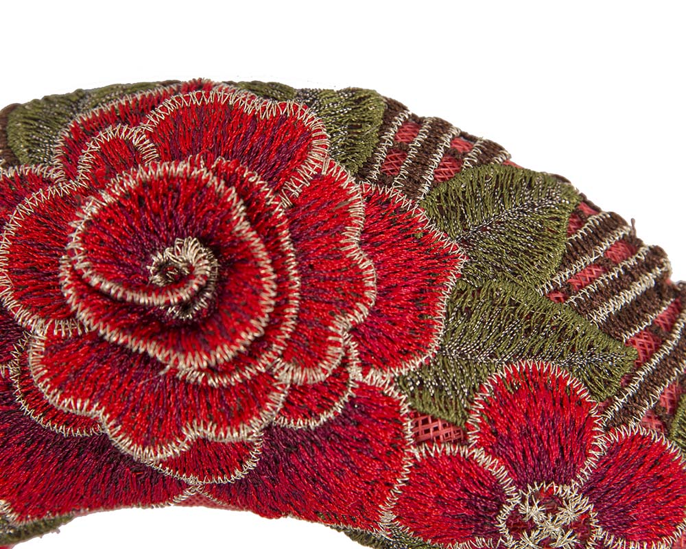Exclusive red headband by Cupids Millinery