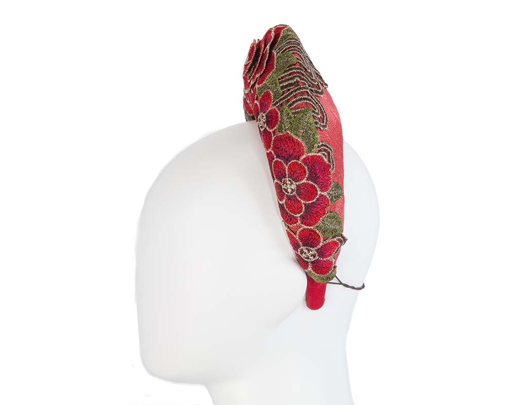 Exclusive red headband by Cupids Millinery
