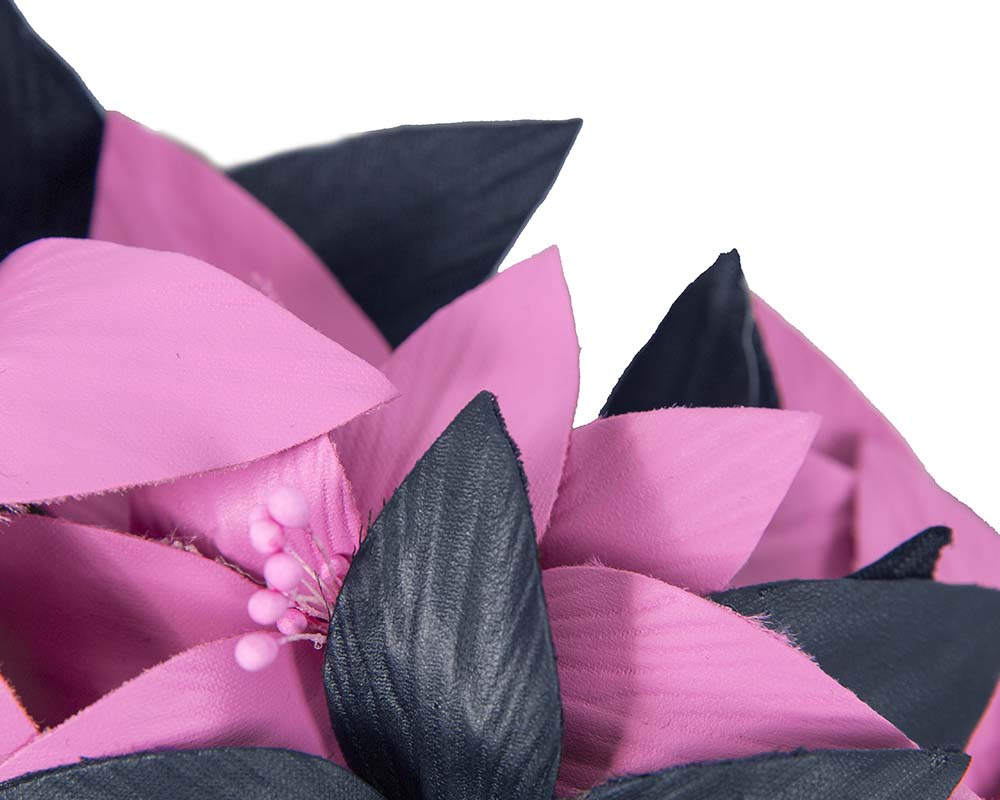 Navy & Fuchsia flower fascinator by Cupids Millinery