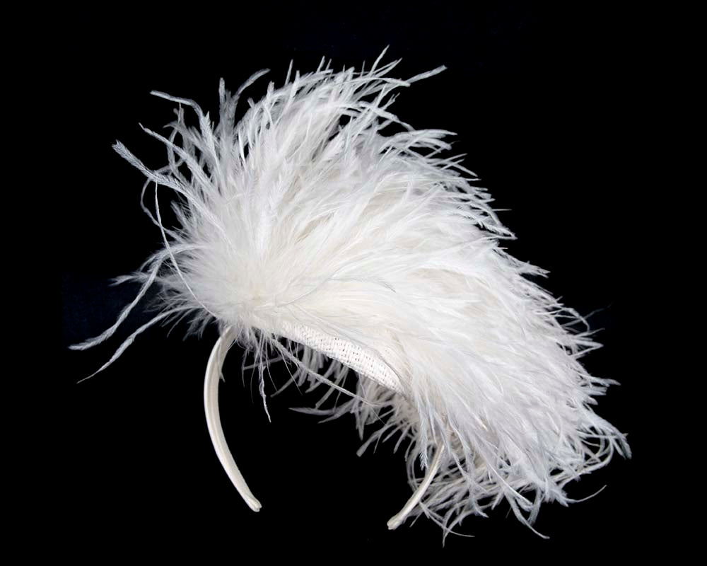 White feather fascinator by Cupids Millinery
