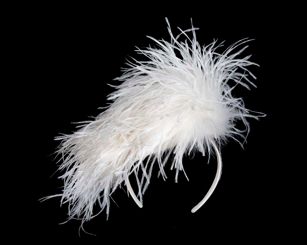 White feather fascinator by Cupids Millinery