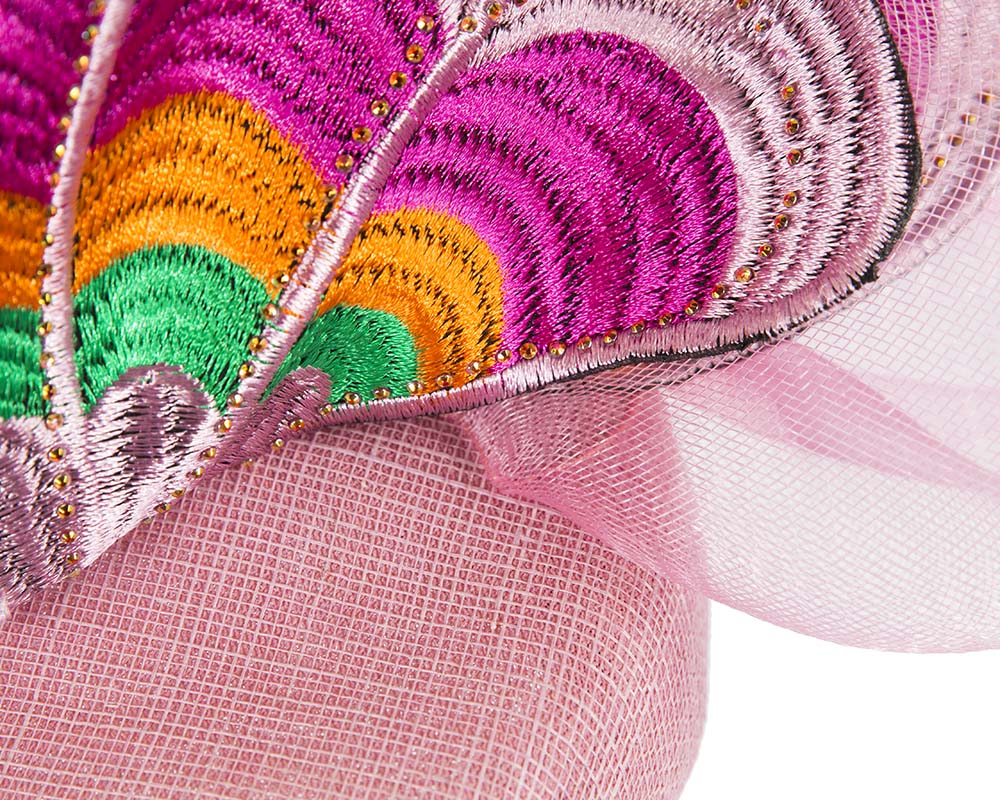 Vibrant Embroidered Fascinator by Cupids Milliner