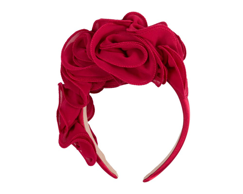 Exclusive wine-colored hand-made fascinator by Cupids Millinery