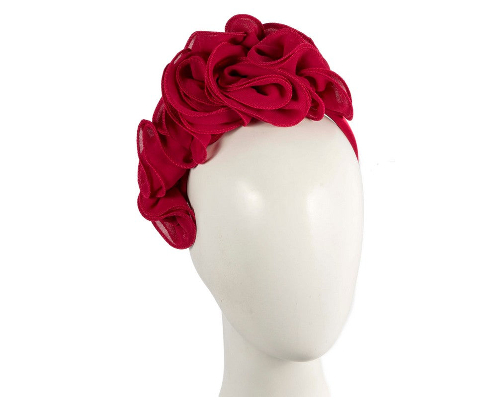 Exclusive wine-colored hand-made fascinator by Cupids Millinery