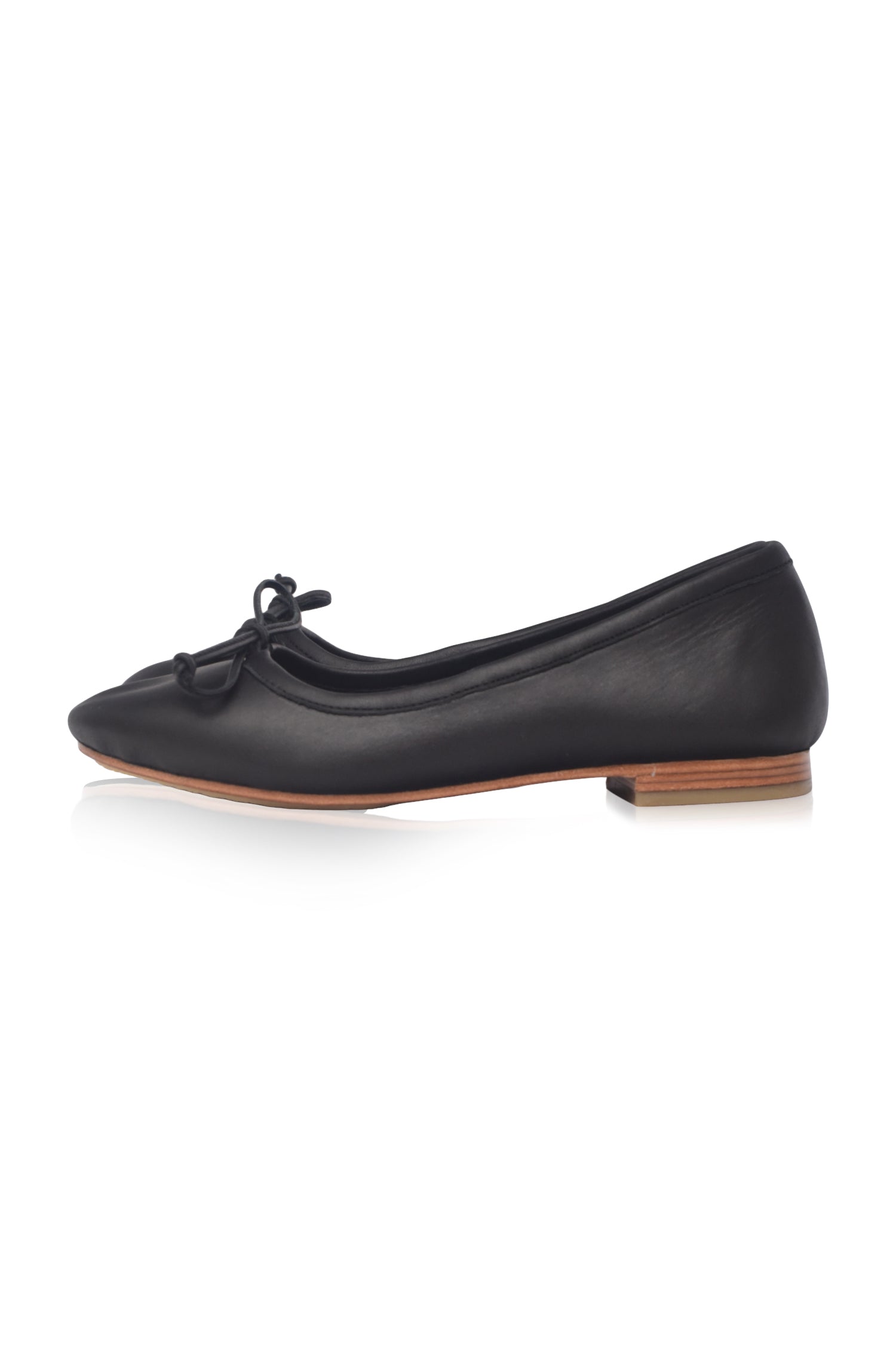 Elaria Bow Leather Ballet Flats