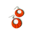 Orange Hoop Earrings Handmade- "Mandi"