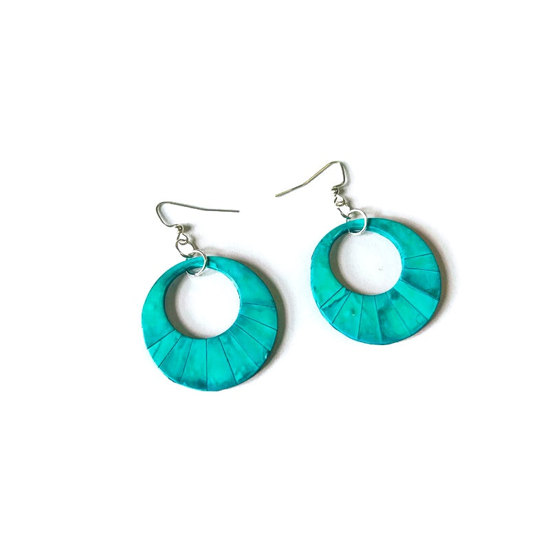 Yellow Hoop Statement Earrings Handmade- "Mandi"