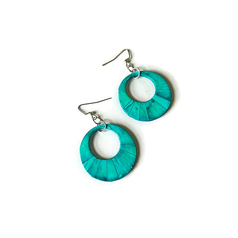 Yellow Hoop Statement Earrings Handmade- "Mandi"
