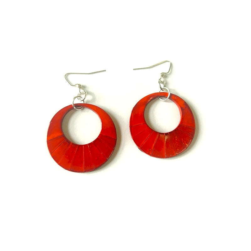 Yellow Hoop Statement Earrings Handmade- "Mandi"