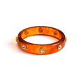Tortoise Resin Crystal Stud Bangle Bracelet