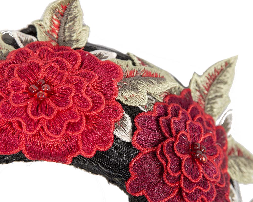 Exclusive large red flowers crown headband by BELIEVERA