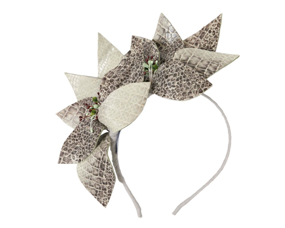 Leather flower headband by BELIEVERA