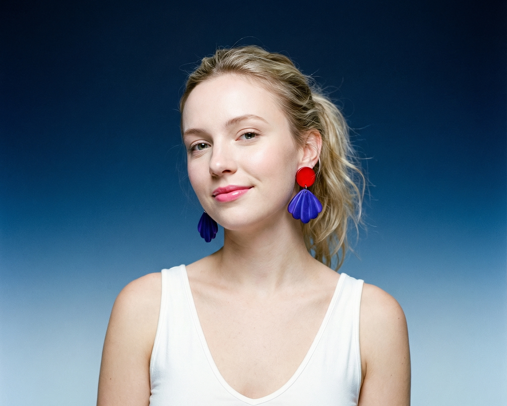 Mint Seashell Clip On Earrings Handmade "Sarah"