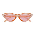 FELINE - Thick Oval Retro Small Cat Eye Sunglasses Pink Pink Tint