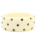 Resin Bangle with Top Grade Crystal  in Olivine color