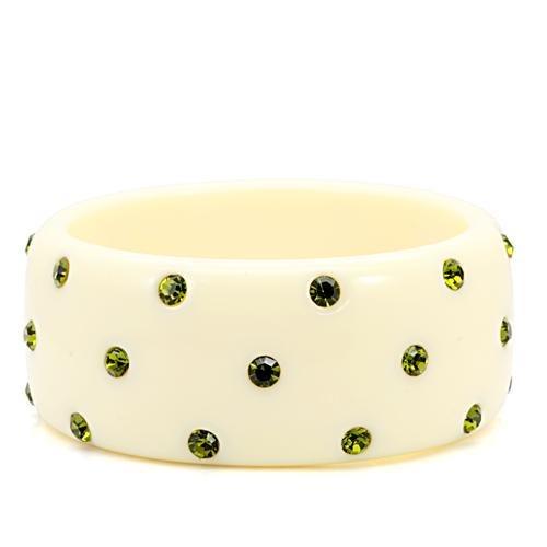 Resin Bangle with Top Grade Crystal  in Olivine color