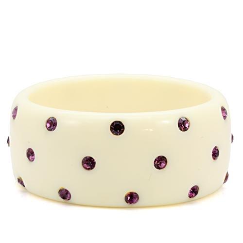 Resin Bangle with Top Grade Crystal  in Amethyst