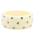Resin Bangle with Top Grade Crystal  in Light Sapphire