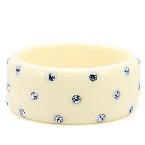Resin Bangle with Top Grade Crystal  in Light Sapphire