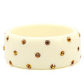 Resin Bangle with Top Grade Crystal  in Topaz