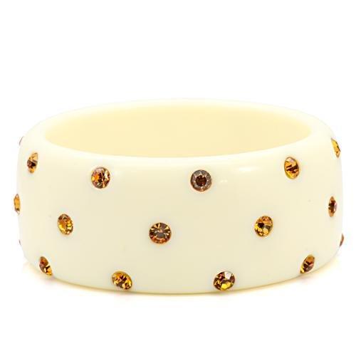 Resin Bangle with Top Grade Crystal  in Topaz