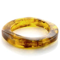 Plastic Bangle with Synthetic Stone in Amber