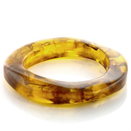 Plastic Bangle with Synthetic Stone in Amber