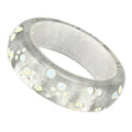 Resin Bangle with Top Grade Crystal  in Aurora Borealis (Rainbow Effect)